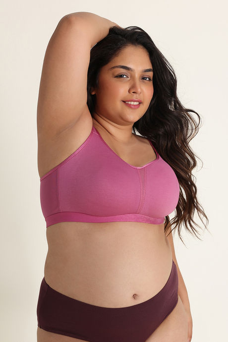Zivame True Curv Single Layered Non Wired Full Coverage Minimiser Bra - Red Violet — image 4